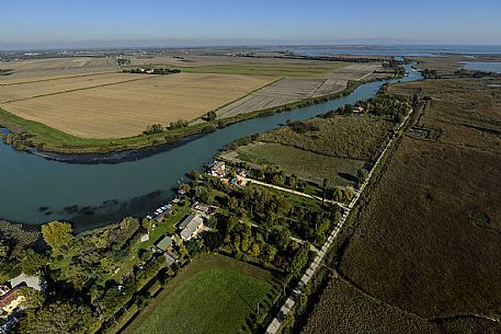 Aereal view of laguna di Marano